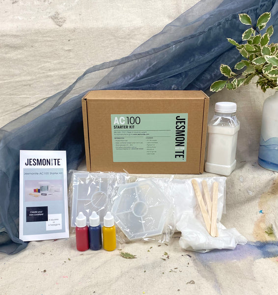 JESMONITE starter kit AC100 for a vase with a tray