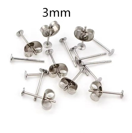 Stud Back Post & Nut 3mm - 20pk