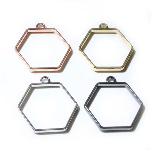 Hexagon Open-Bezel Pendant