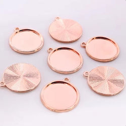 Round Bezel Pendant 25mm - Rose Gold