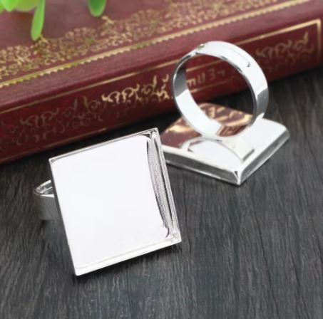 Square Bezel Rings 20mm