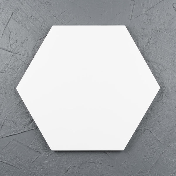 Hexagon aluminium white art panel for acrylic paints, oil paints, structure medium, spray paints, gouache, resin.