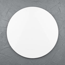 Round aluminium white art panel for acrylic paints, oil paints, structure medium, spray paints, gouache, resin.