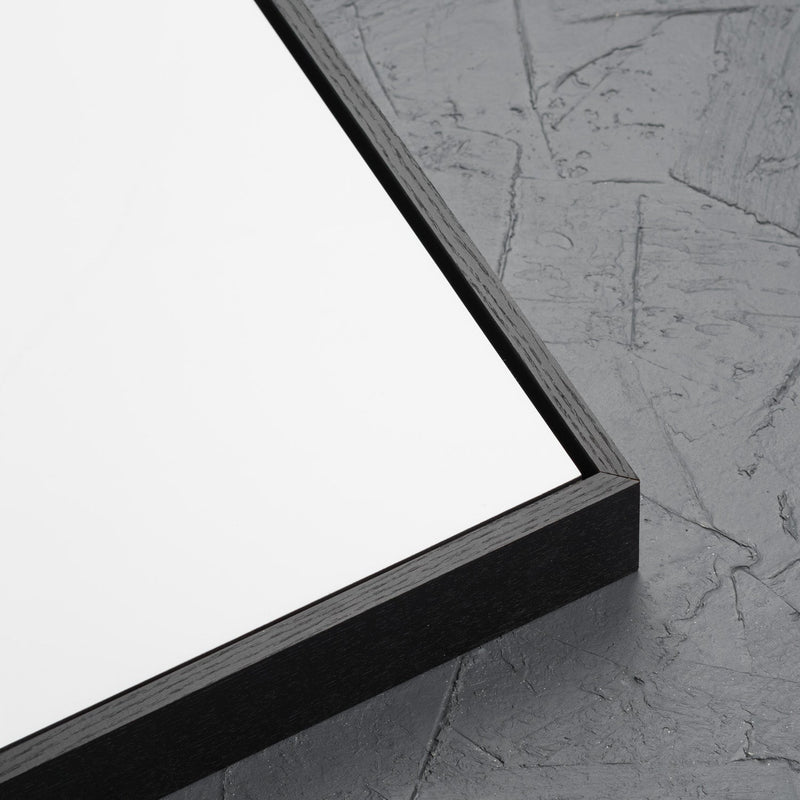 Satin Black Floating Frame with Premium White Aluminium Art Board - Gloss/Matte - Square/Rectangle