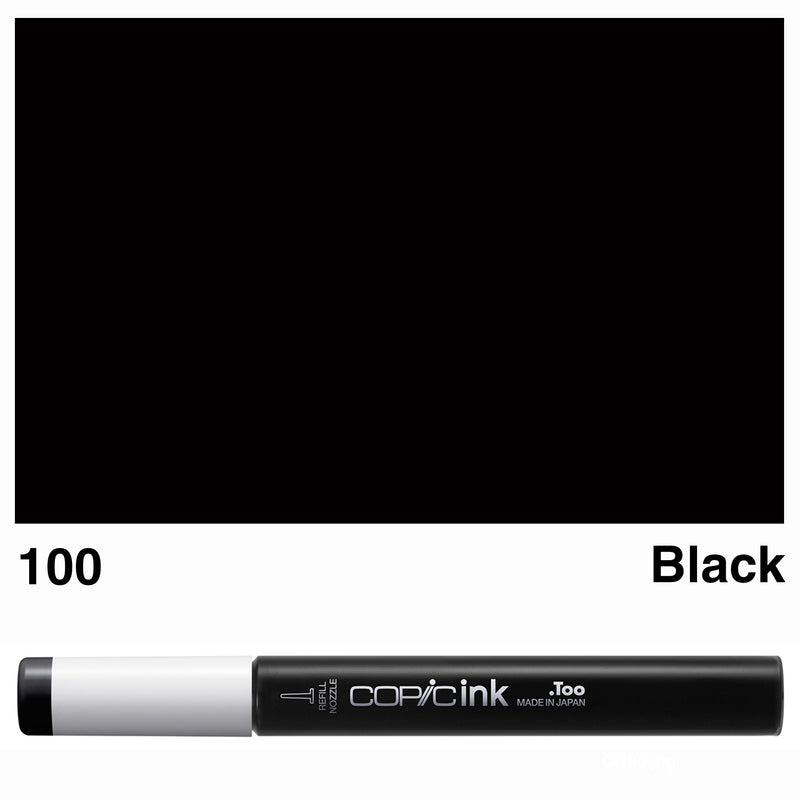 Recharge encre à alcool New COPIC Ink de Copic (Nuance de Noir) de 12 ml  Nuancier Copic 100 Black