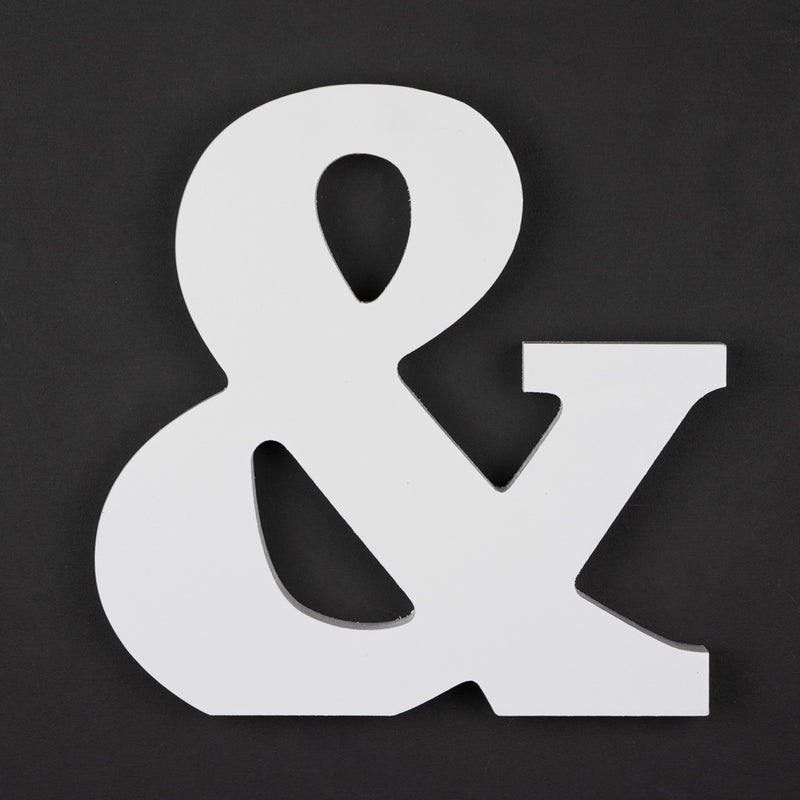 MDF Wood White Painted Symbol & Ampersand 6 Inches
